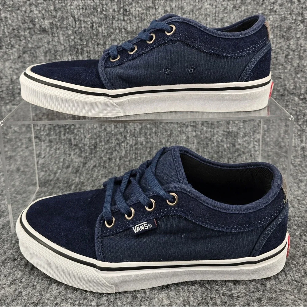 Vans Skate Chukka Low Pro Sneakers Kids Sz 3.5 Navy Suede Canvas Shoes School